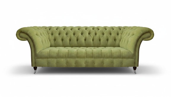 Chesterfield Light Green Sofa Modern Living Room Three-Seater Luxury Furniture