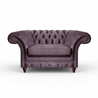 Chesterfield Lila Armchair Living Room Textile Single Elegant 1-Seater