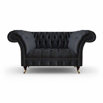 Chesterfield Living Room Black Sofa Modern Two-Seater Upholstered Furniture