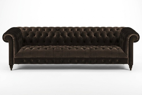 Chesterfield living room couch brown four-seater luxury seating furniture