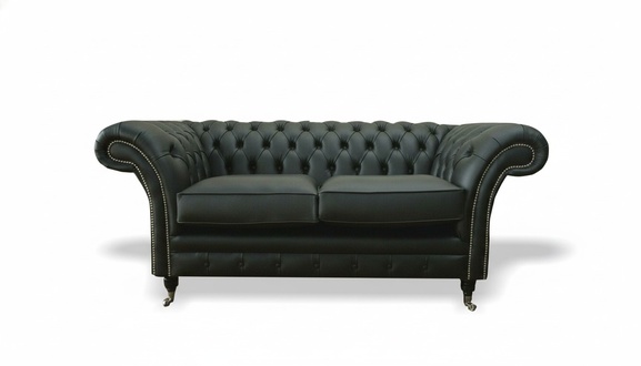 Chesterfield luxury 2-seater couch upholstered sofa textile leather couch set new
