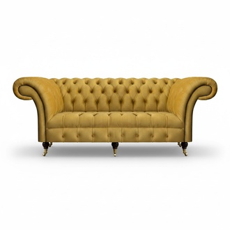 Chesterfield luxury furniture three-seater sofa couch textile upholstered sofa living room