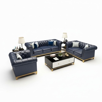 Chesterfield luxury sofa couch upholstery seat leather set 321 seater couches