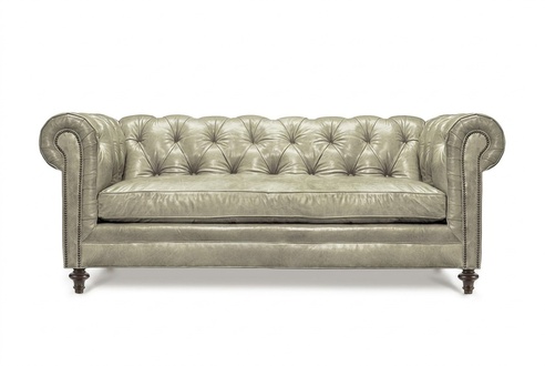 Luxurious Chesterfield Classic Sofa Set 3+2+1 Seaters Faux Leather Upholstered Beige Glossy Couch Soft Seats