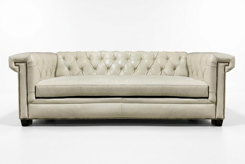 Chesterfield Luxurious Complete Sofa Set 3+2+1 Seaters Beige Upholstered Faux Leather New Padded Seat
