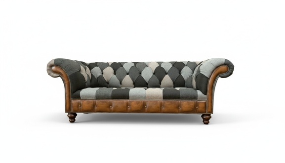 Chesterfield multicolored three-seater design couches upholstery sofa sofas new textile