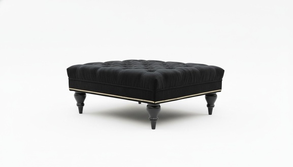 Chesterfield Stool Fabric Design Couch Upholstery Textile Modern Black Side Chair