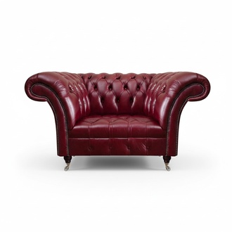 Chesterfield Red Living Room Armchair Designer Leather Single Seater 1-Seater