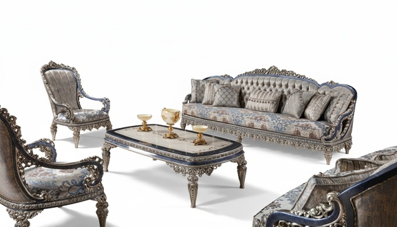 Chesterfield seating group sofa set 3+1+1 seat luxury textile couches