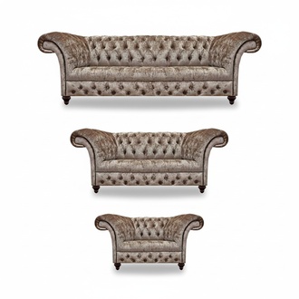 Chesterfield set 3 pieces design furniture luxury complete furnishing living room new