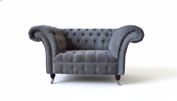 Chesterfield Sofa 1.5 Seater Couch Upholstery Design Sofas Seat Upholstery Grey