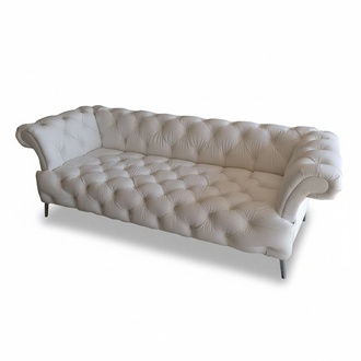 Chesterfield Sofa 3 Seater Luxury Couch Faux Leather Sofas White Leather Sofa