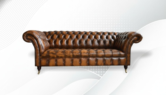 Chesterfield Sofa 3-Seater Couch Upholstered Sofas Living Room Design Textile