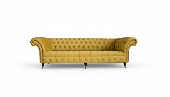 Chesterfield Sofa 4-seater Yellow Luxury Living Room Modern Design Sofas Furniture New