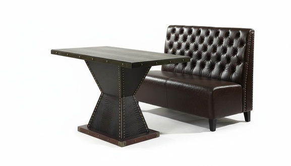 Chesterfield Sofa Bench Couch Bench Brown Waiting Room Living Room Office Sofas