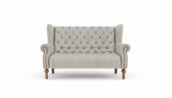 Sofa 3-Seater Textile Upholstered Classic Chesterfield Couch Purple Soft Cushions