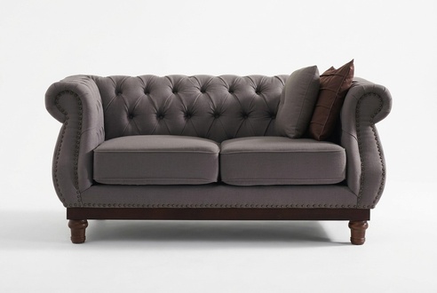 Chesterfield sofa couch upholstery fabric Textile couches 2-seater With seat pads High-quality New