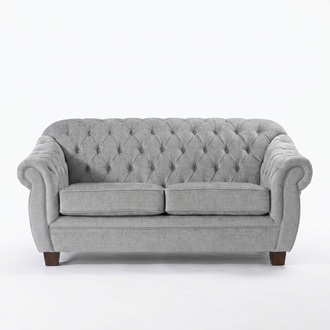 Chesterfield Classic Sofa 2-seater Upholstered Textile Comfortable Loveseat New With Cushions