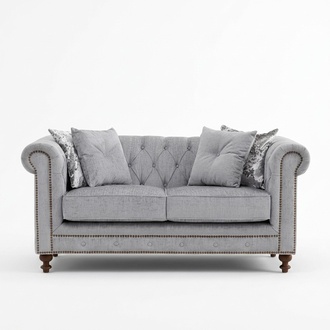 Chesterfield sofa 2-seater couch upholstery fabric Textile couches set With Cushions