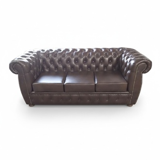 Chesterfield Sofa Leather Sofa Couch 3 Seater Original Brown Sofas