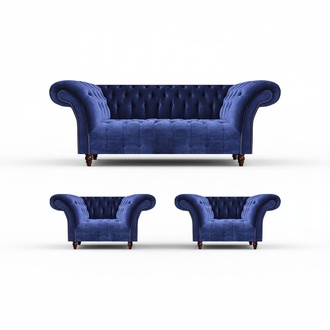 Chesterfield Sofa set 3-piece Upholstered Furniture Modern Seating Group