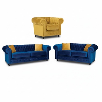Chesterfield sofa set couch furniture living room furnishings 3+2+1 seater