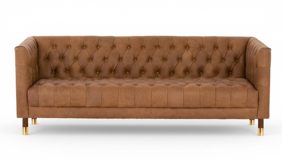 Chesterfield Sofa Three Seater Brown xxl big Furniture Leather Living Room Modern New