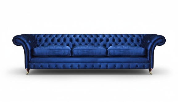 Chesterfield Sofa Three-Seater Couch Modern Seating Furniture Upholstered Fabric