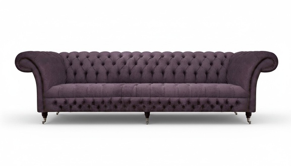 Chesterfield sofa three seater living room sofas couch luxury purple upholstered seat