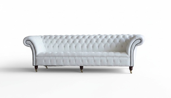 Chesterfield Sofas Design Luxury White Textile Sofa 4 Seater Fabric Four Seater