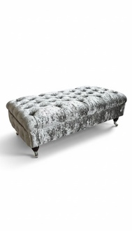 Chesterfield Textile Ottoman XXL Big Footstool Upholstered Sofas Bench Luxury Fabric