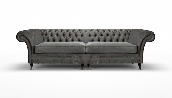 Chesterfield Textile Two-Seater Sofa Couch Modern Design Furniture Textile