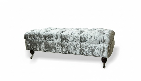 Chesterfield Upholstered Ottoman Gray Fabric Living Room Design Upholstered Sofa New Textile