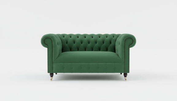 Cheserfield velvet sofa 2 seater designer couches couch textile fabric upholstery green