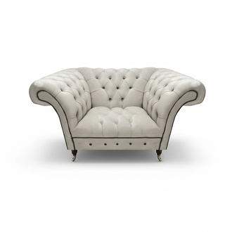 Chesterfield White Leather Armchair Faux Leather Single Seat Living Room Furniture