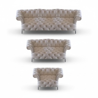 Chesterfield White Living Room Sofa Set Modern Leather Upholstered Furniture Decoration