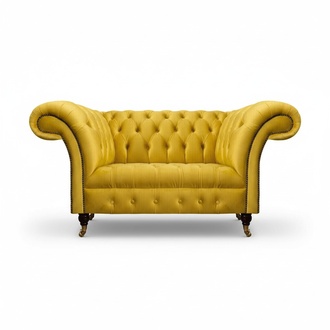 Chesterfield Yellow Couch Living Room Upholstered Sofas Designer Loveseat
