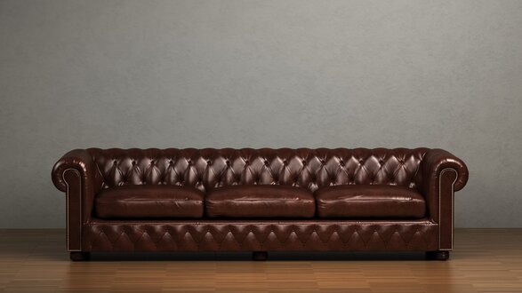 Chesterfield XXL Sofa 4-Seater Classic Brown Faux Leather Upholstered With Soft Cushions Comfortable New