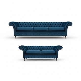 Send Chesterfield furniture designer 3-seater modern two-seater 2-piece.