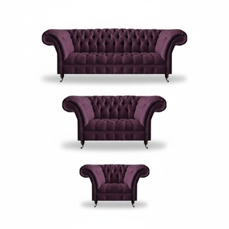 Send Chesterfield sofas designer upholstered couches living room furniture 3-piece set.