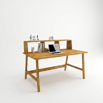Chic wooden table brown work desk designer desks office furniture
