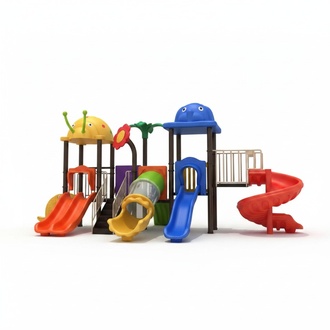 Children\'s outdoor garden play tower with slide Outdoor children\'s entertainment
