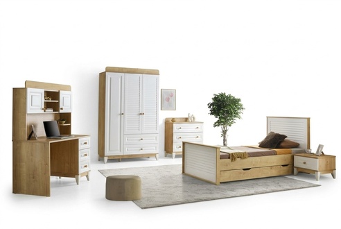 Children\'s room set bed bedside table dresser wardrobe desk 5 pieces.