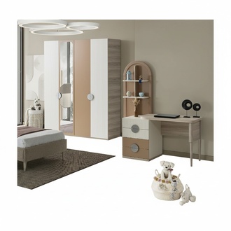 Children\'s room set elegant wardrobe matching desk modern design