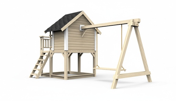 Playground play tower playground swing slide hut playhouse
