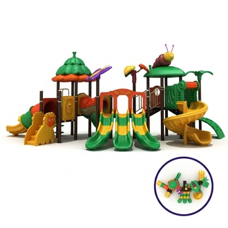 Children\'s playground with slides Entertainment for children Outdoor tower