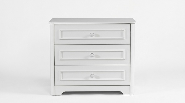 Children\'s room furniture designer round mirror white wooden luxury chest of drawers 2 pieces