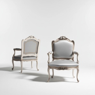 Classic armchair Baroque Rococo armchair Italian furniture wood single seater New