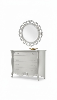 Classic bedroom chests of drawers 2 pieces. Set baroque rococo chest of drawers + mirror New