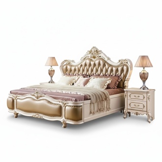 Classic bedroom luxury set 3-piece bed + 2 bedside tables new